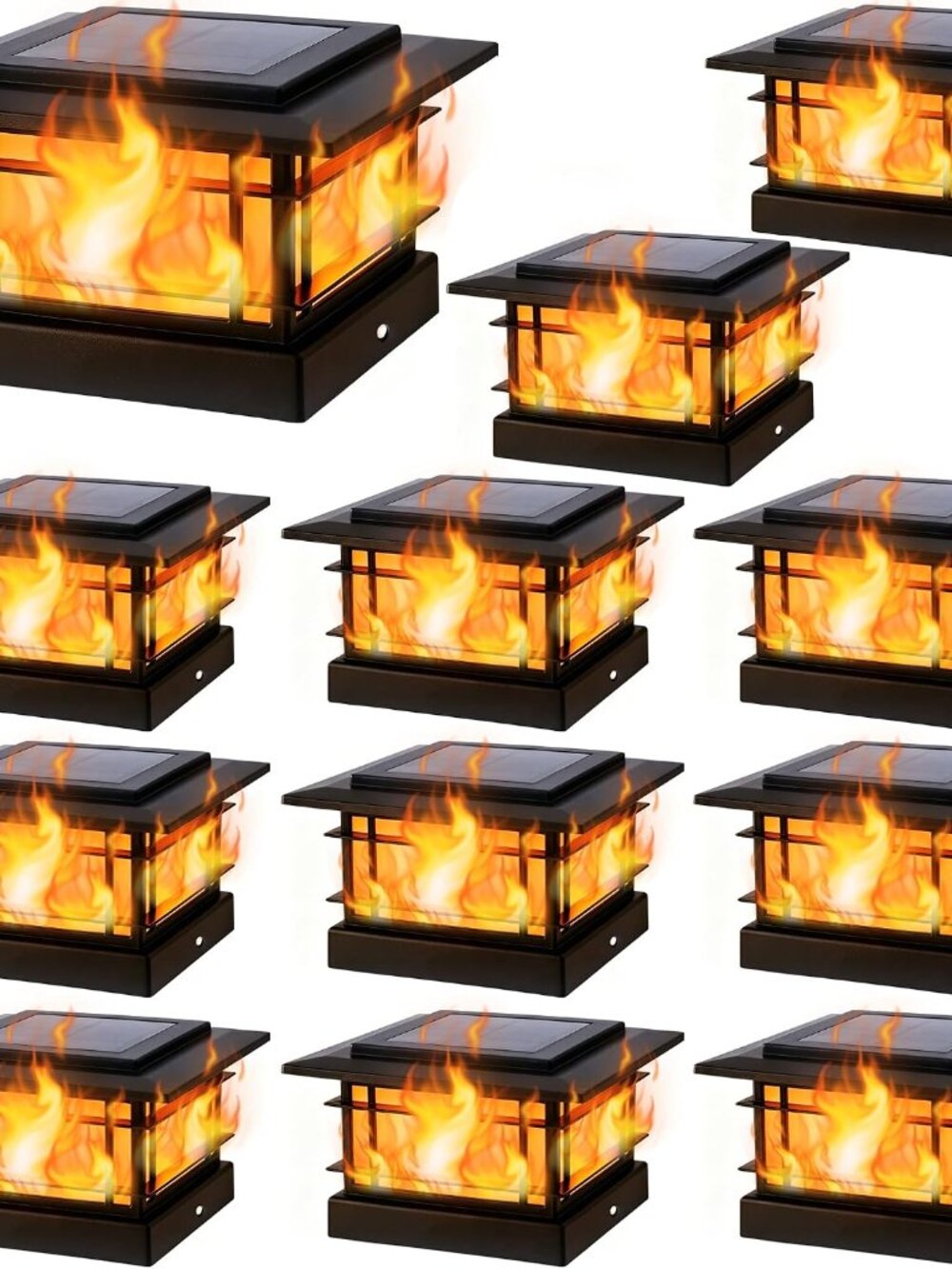 Dynaming 4x4 Solar Post Cap Lights Outdoor with 2 Color Modes, 12 Pack
